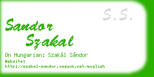 sandor szakal business card