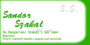 sandor szakal business card